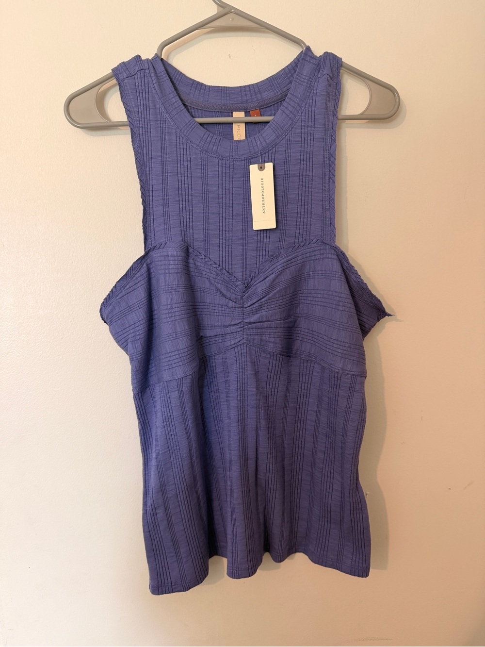 Pilcro Anthropologie Ribbed Bustier Tank Large Periwinkle Purple Boho Chic
